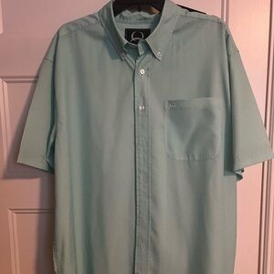 Men's Short-Sleeve Button-Down Shirt in Mint Green CINCH sz L